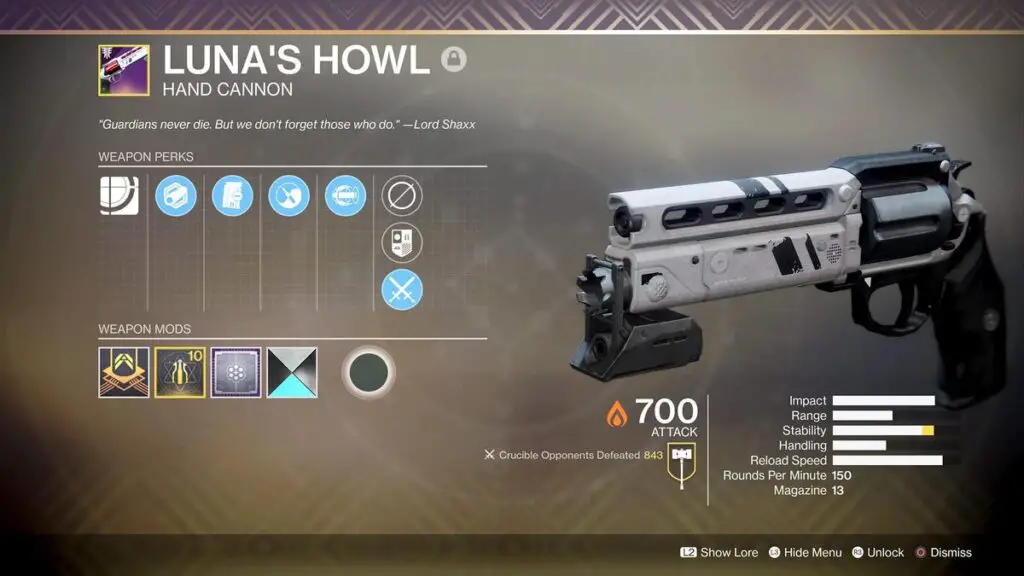 Luna's Howl Stats