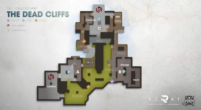 Destiny 2 Callout Map of The Dead Cliffs